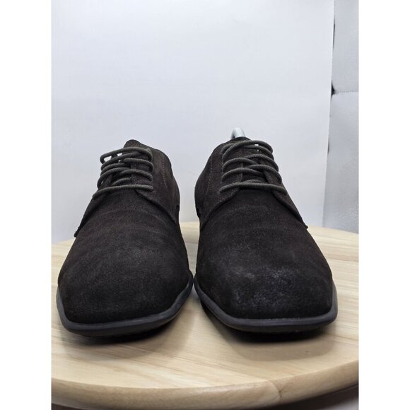 Donald J Pliner Dougy-81 Mens 9M Dark Brown Suede Leather Lace Up Dress Shoes - Picture 2 of 10